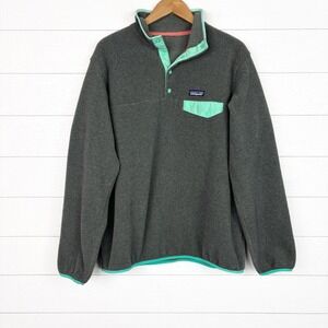 Patagonia Lightweight Synchilla Snap-T Fleece Pullover Gray Mint Womens